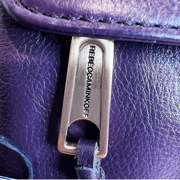 Rebecca Minkoff Mini Mac Purple Crossbody Bag with Gold Hardware - Picture 10 of 13